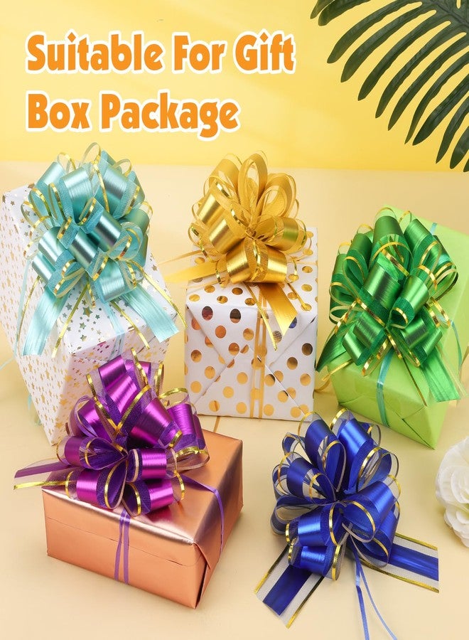 FUMILE 24 Pcs Pull Bows for Gift Baskets, 12 Colors 6 Inches Large Gift Bows for Presents, Phnom Penh Gift Wrap Bows for Presents & Crafts, Pull Ribbon Gift Bows for Party, Christmas, Thanksgiving. - Image 4